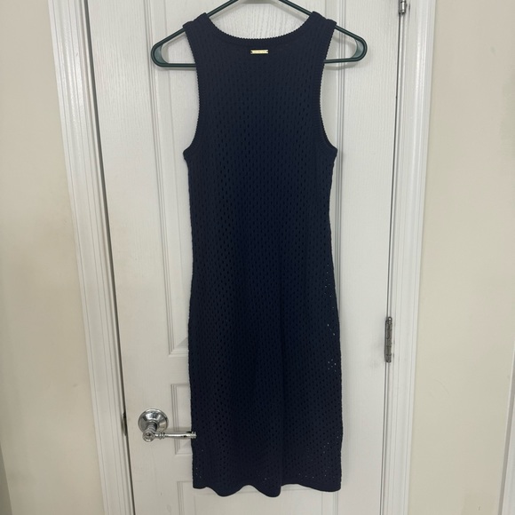 NWOT Navy MICHAEL Michael Kors Knitted Mesh Dress - Picture 5 of 6